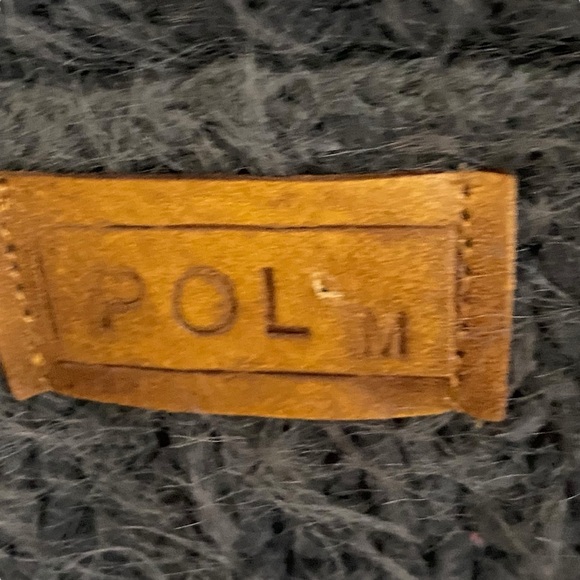 Pol Long Cardigan Sweater Gray Open Front Women’s Size M Embroidered Warm Cozy - Picture 8 of 10